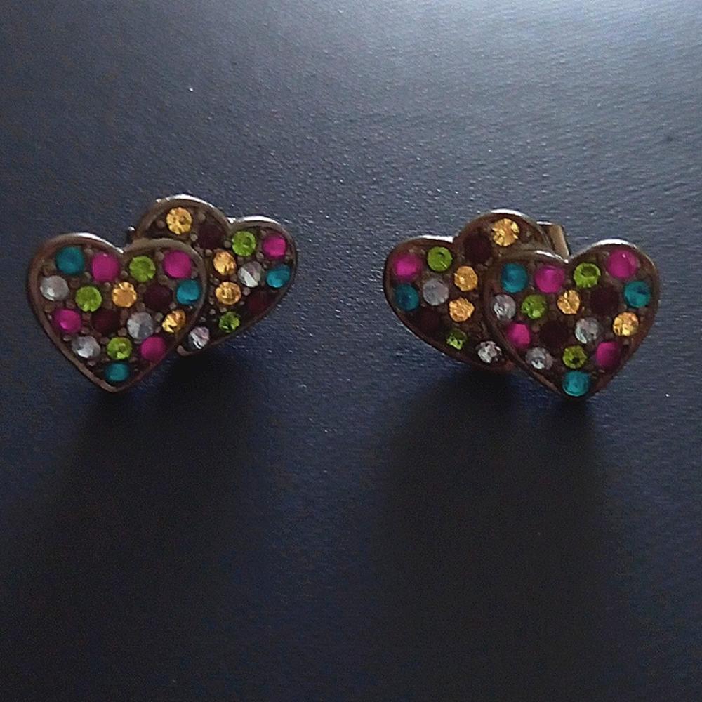 Heart shaped earrings - Picture 2 of 2